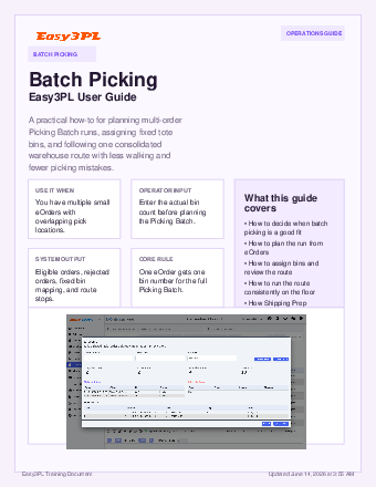 First page of Batch picking