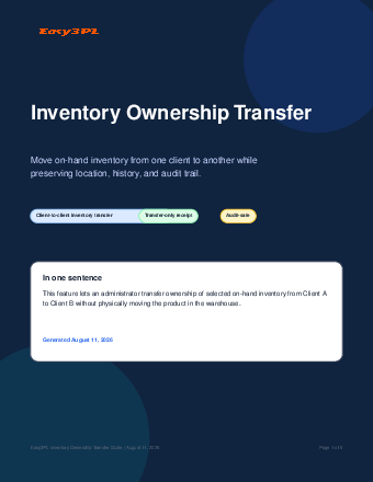 First page of Inventory ownership transfer